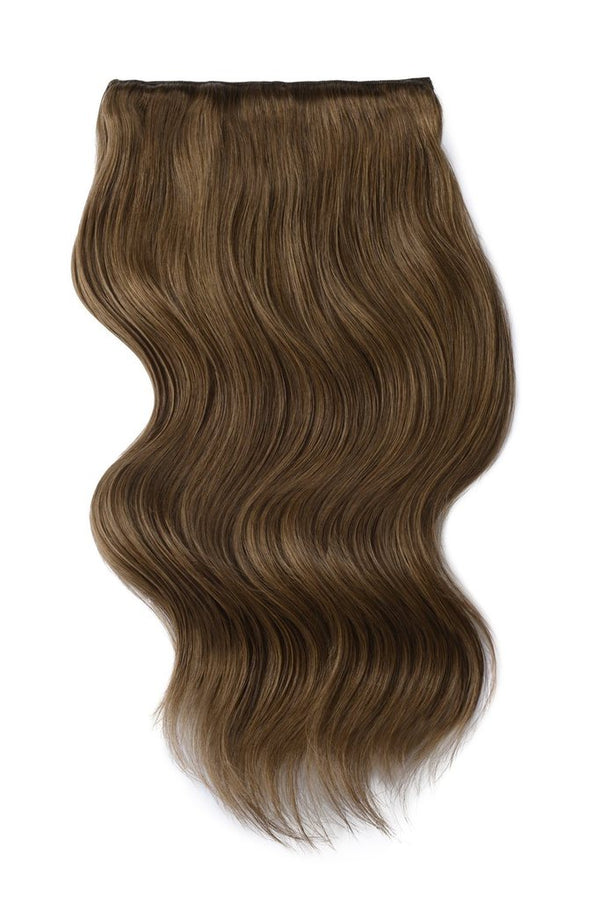 Double Wefted Full Head Remy Clip in Human Hair Extensions - Ash Brown (#9) | Cliphair Hair Extension