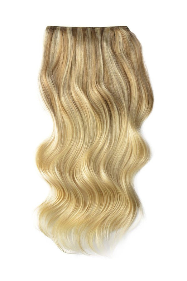 Double Wefted Full Head Remy Clip in Ombre Human Hair Extensions - (#TP18/613)