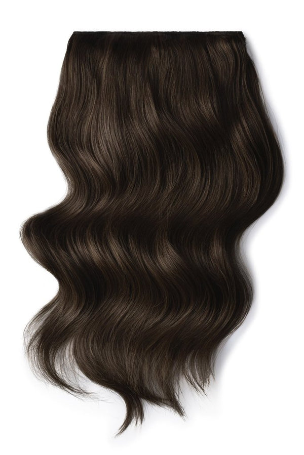 Double Wefted Full Head Remy Clip in Human Hair Extensions - Dark Brown (#3) | Cliphair Hair Extension