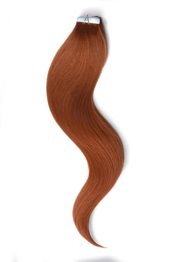 Tape in Remy Human Hair Extensions Ginger Natural Red (#350)