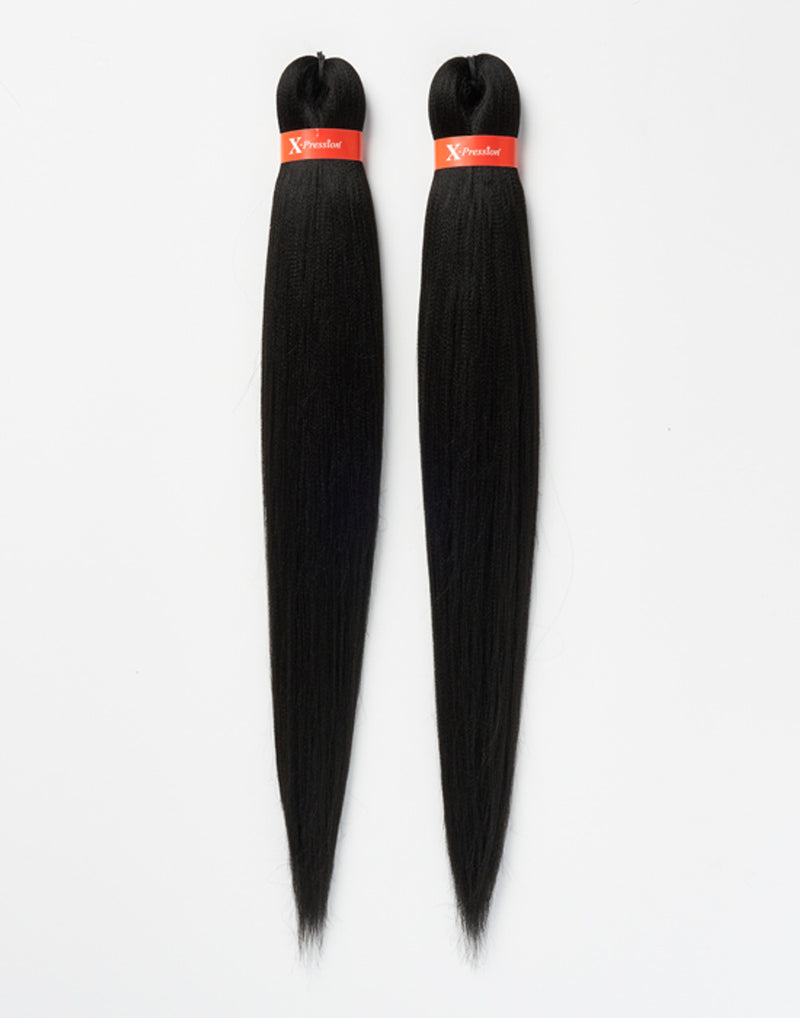 X-pression Pre-Stretched Braiding Hair Smooth, Lightweight & Ready to Style, 46" 160g (Colour 1B).