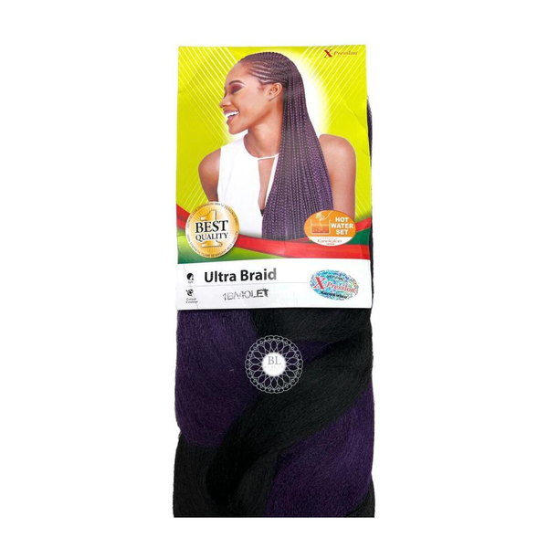 Xpression Ultra Braid Hair Extenstion For Braiding 82'' 165g - (Colour 1B/Violet)