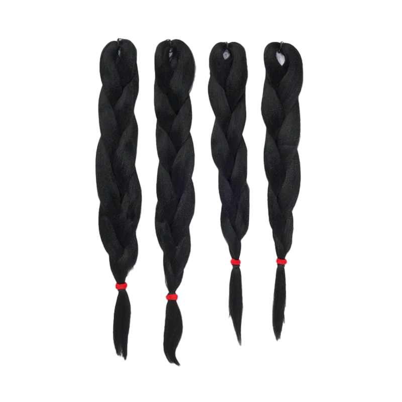 X-Pression Lagos Braiding Hair Pack – Soft and Ultra-Light for Professional Braids, 42" & 46" Natural Black (1B), (Pack of 4).