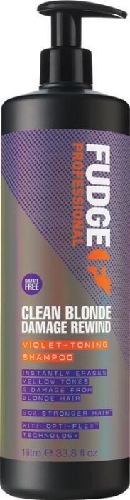 Fudge Professional Clean Blonde Damage Rewind Violet-Toning Shampoo 1 Litre