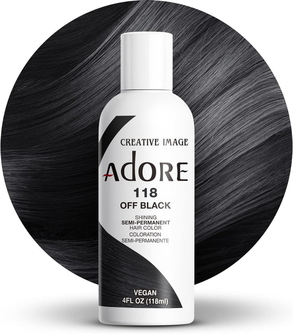 Adore Shining Hair Colour Vibrant Semi-Permanent Dye - Off Black