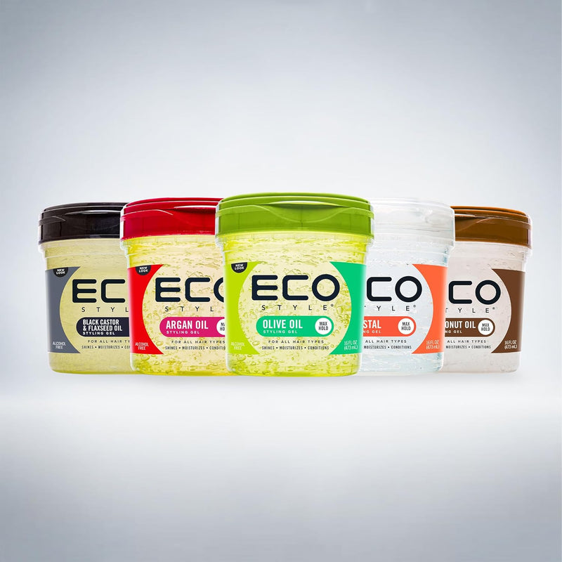 Eco Style Olive Oil Eco Styler Hair Gel, Hydrate and Style, Alcohol-Free, Green.