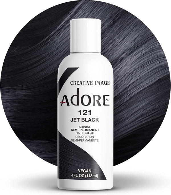 Adore Shining Hair Colour Vibrant Semi-Permanent Dye - Jet Black