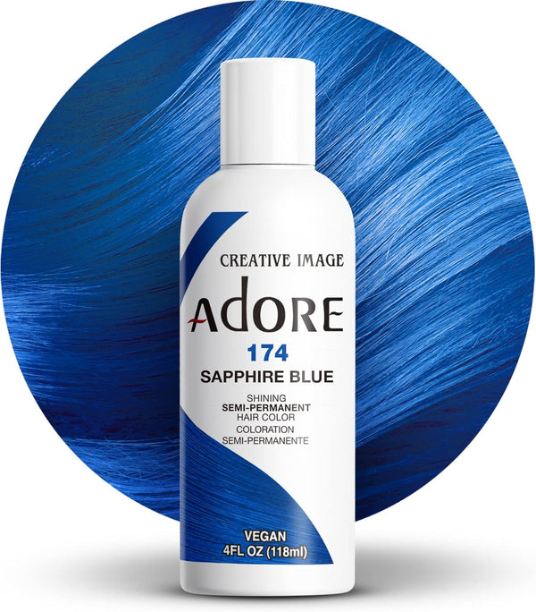 Adore Shining Hair Colour Vibrant Semi-Permanent Dye - Sapphire Blue