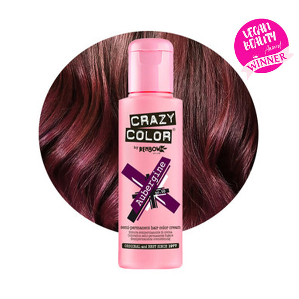 Crazy Color Semi Permanent Aubergine Hair Color 100ml (Pack Of 1).