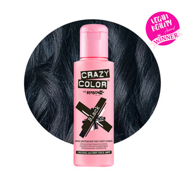 Crazy Color Semi Permanent Black Hair Color 100ml (Pack Of 1).