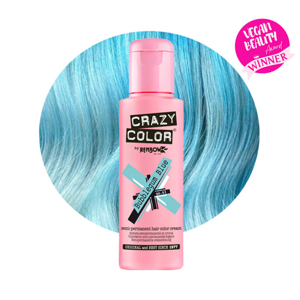 Crazy Color Semi Permanent Bubblegum Blue Hair Color 100ml (Pack Of 1).v