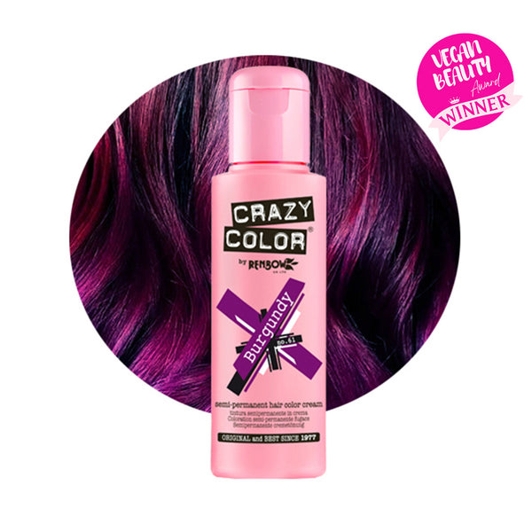 Crazy Color Semi Permanent Burgundy Hair Color 100ml (Pack Of 1).