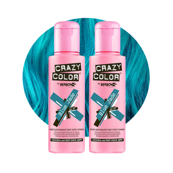 Crazy Color Semi Permanent Blue Jade Hair Color 100ml (Pack Of 2).