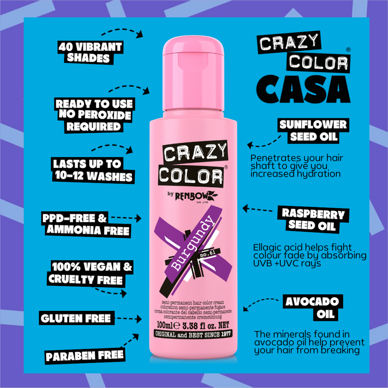 Crazy Color Semi Permanent Hair Color (Pack of 1)