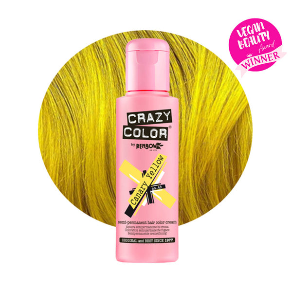 Crazy Color Semi Permanent Canary Yellow Hair Color 100ml (Pack Of 1).