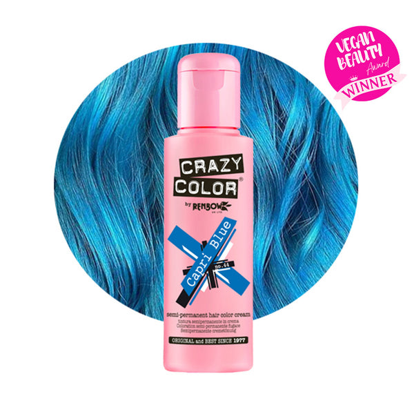 Crazy Color Semi Permanent Capri Blue Hair Color 100ml (Pack Of 1).