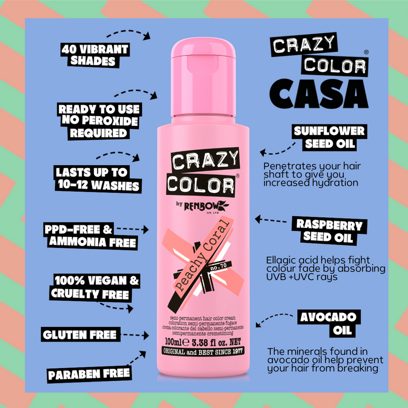 Crazy Color Semi Permanent Platinium Hair Color Cream 100ml (Pack Of 2).