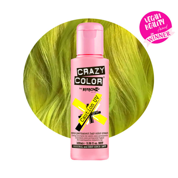 Crazy Color Semi Permanent  Caution UV Hair Color 100ml (Pack Of 1).