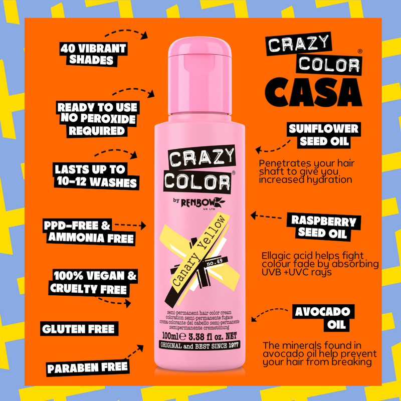 Crazy Color Semi Permanent Hair Color (Pack of 1)