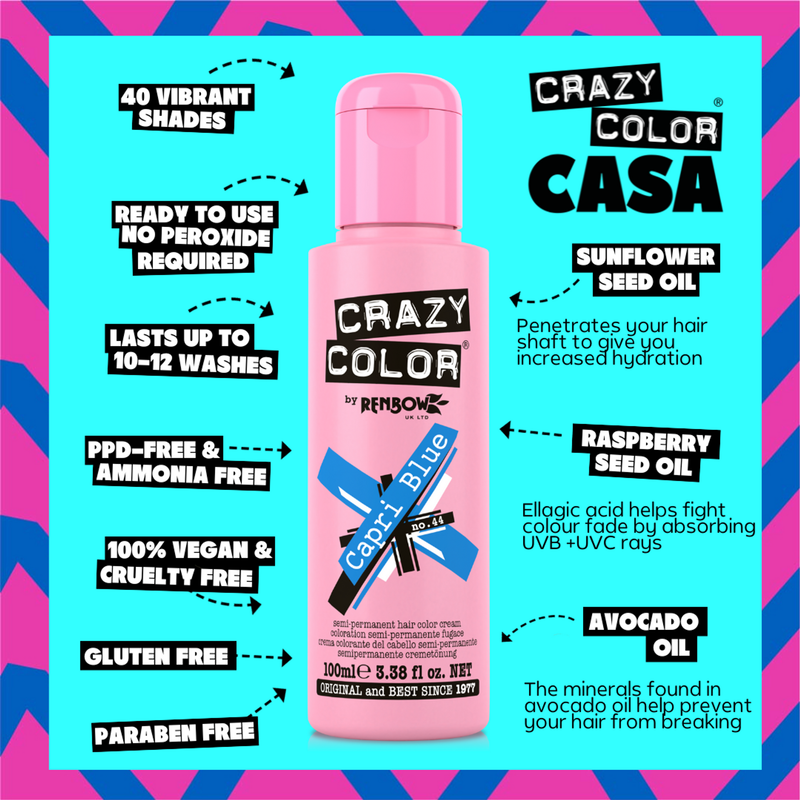 Crazy Color Semi Permanent Hair Color (Pack of 1)