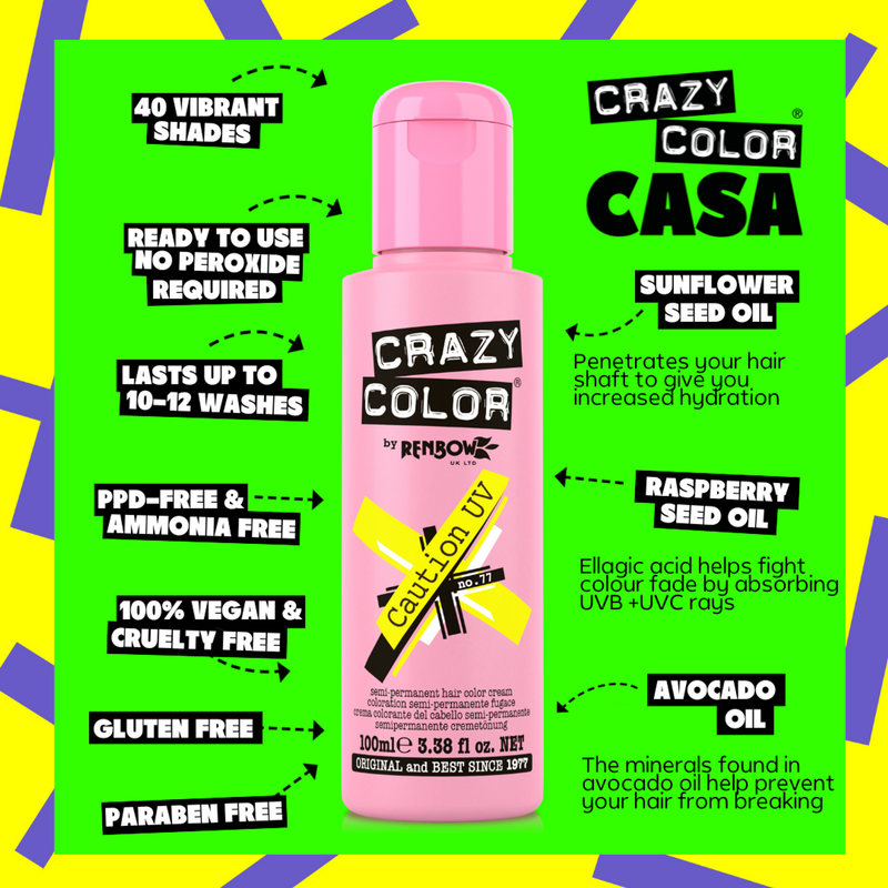 Crazy Color Semi Permanent Hair Color (Pack of 1)