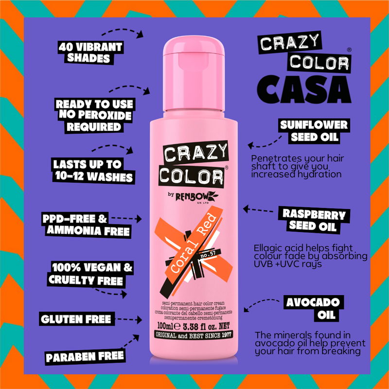 Crazy Color Semi Permanent Hair Color (Pack of 1)