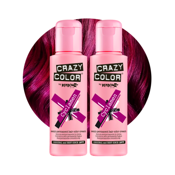 Crazy Color Semi Permanent Cyclamen Hair Color 100ml (Pack Of 2).