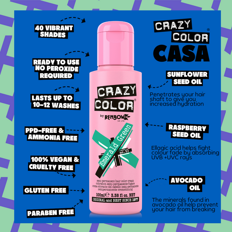 Crazy Color Semi Permanent Hair Color (Pack of 1)