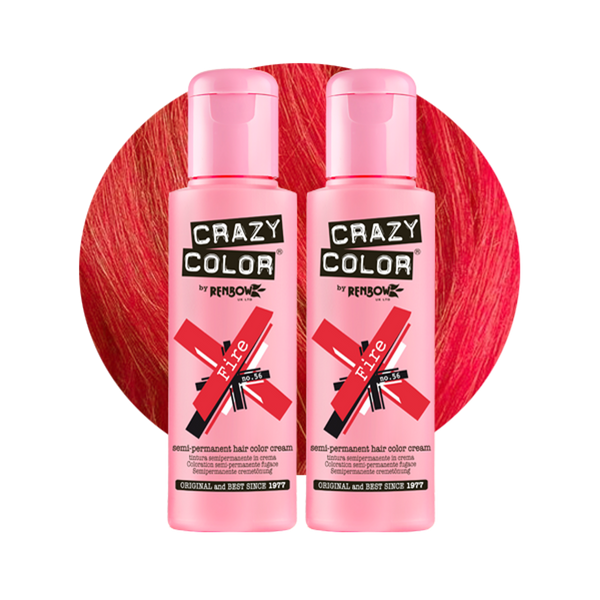 Crazy Color Semi Permanent Fire Hair Color 100ml (Pack Of 2).