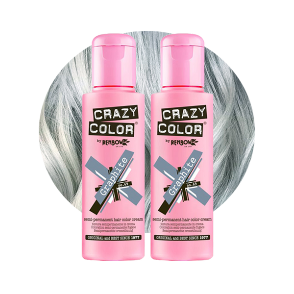 Crazy Color Semi Permanent Graphite Hair Color 100ml (Pack Of 2).