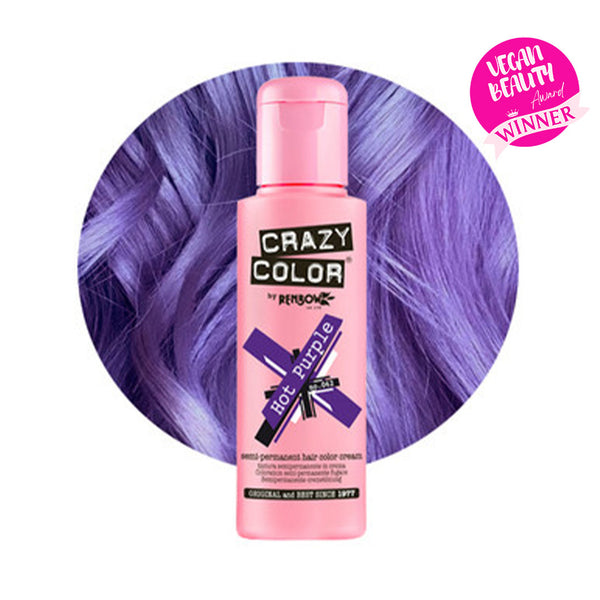 Crazy Color Semi Permanent Hot Purple Hair Color 100ml (Pack Of 1).