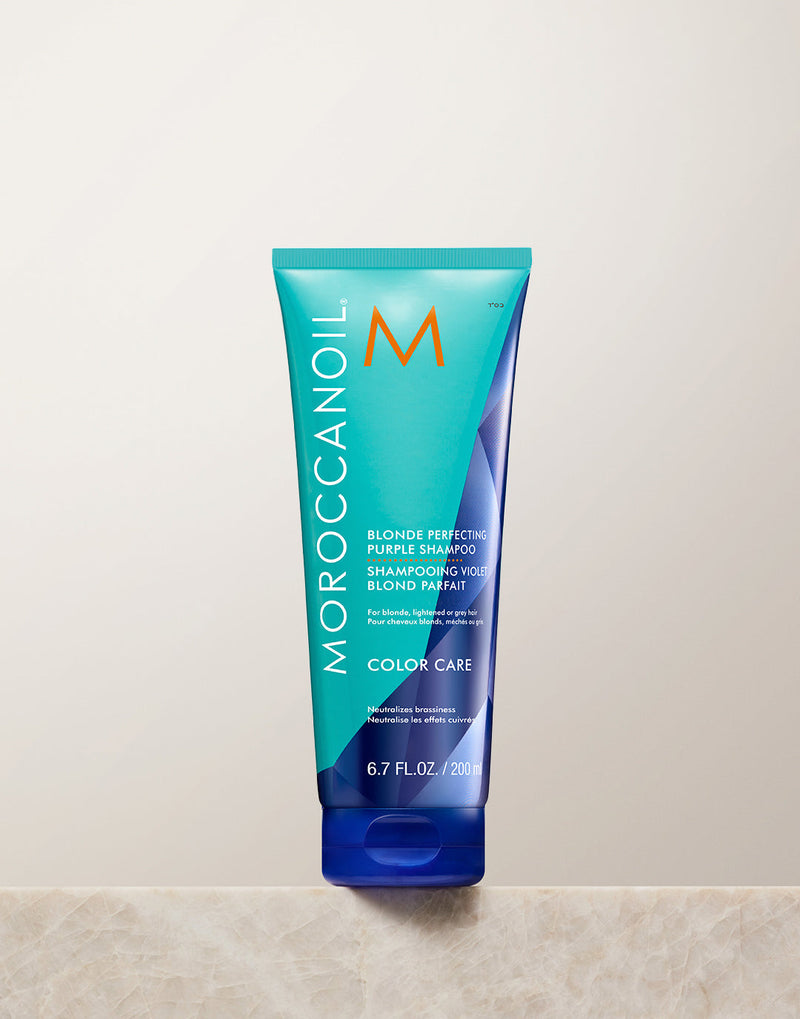 Moroccanoil Blonde Perfecting Purple Shampoo - For Blonde, Lightened Brunette, and Grey Hair