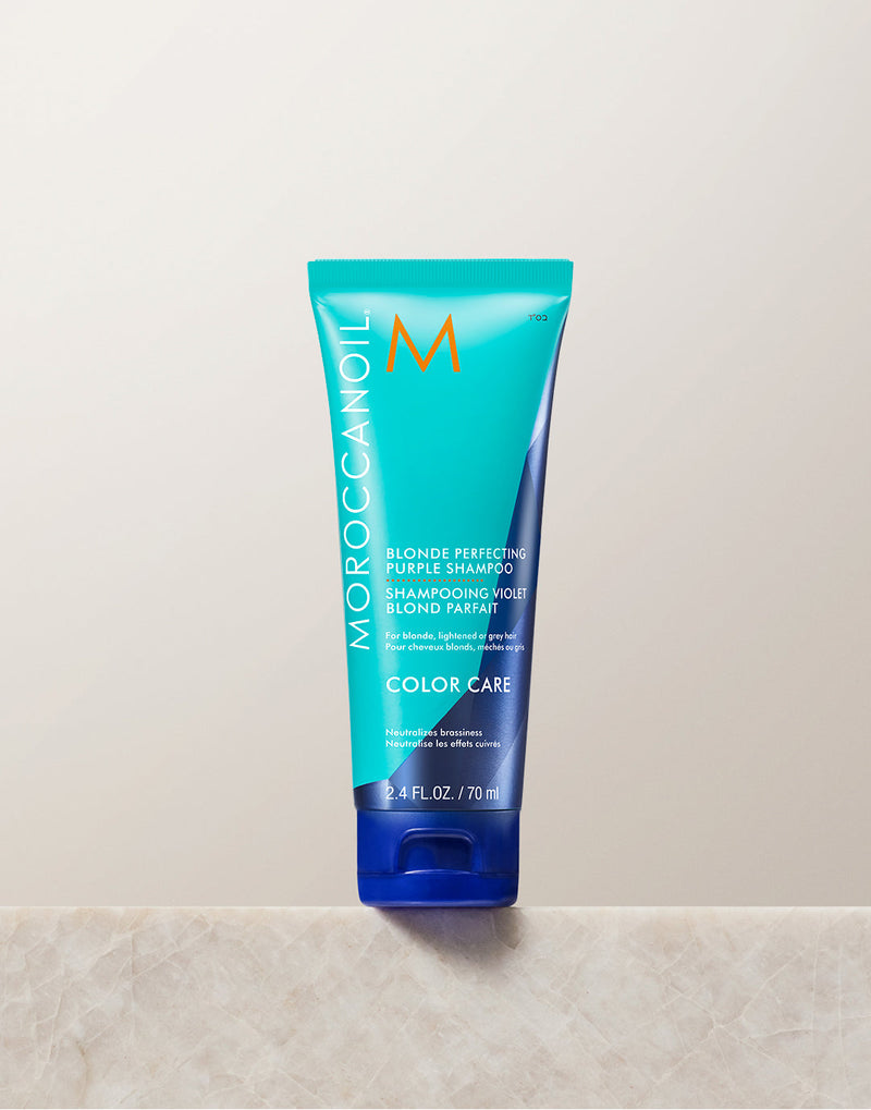 Moroccanoil Blonde Perfecting Purple Shampoo - For Blonde, Lightened Brunette, and Grey Hair