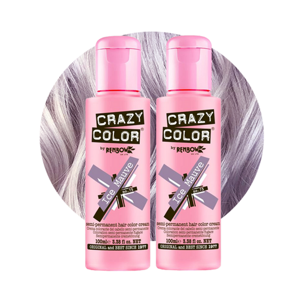 Crazy Color Semi Permanent Ice Mauve Hair Color Cream 100ml (Pack Of 2).