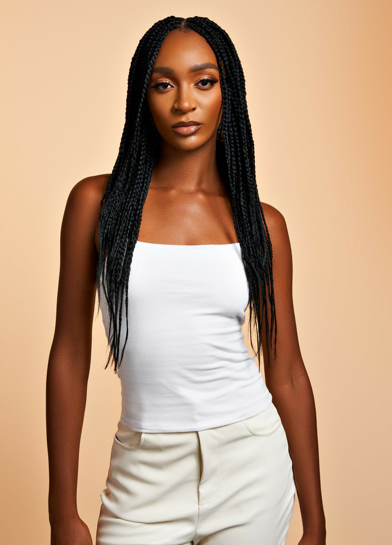 X-Pression Lagos Braiding Hair Pack – Soft and Ultra-Light for Professional Braids, 42" & 46" Natural Black (1B), (Pack of 4).