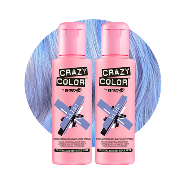 Crazy Color Semi Permanent Lilac Hair Color 100ml (Pack Of 2).