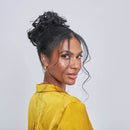 Stranded Curly Hair Messy Bun Scrunchie (6/16/613/Safari Sunset).