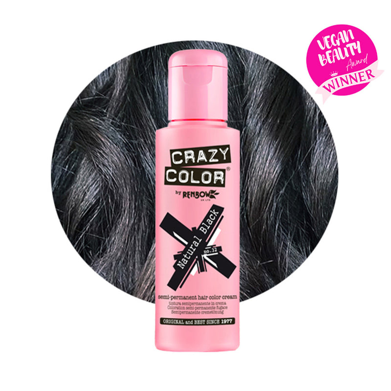 Crazy Color Semi Permanent Natural Black Hair Color 100ml (Pack Of 1).