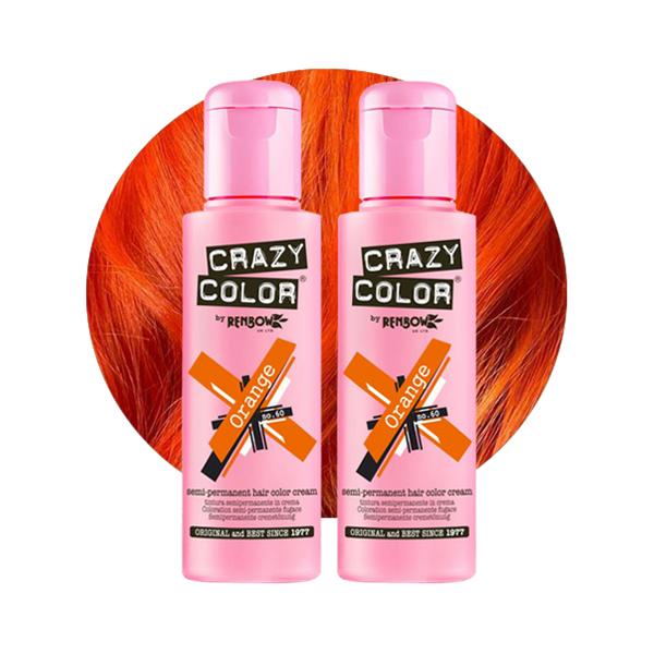 Crazy Color Semi Permanent Orange Hair Color 100ml (Pack Of 2).