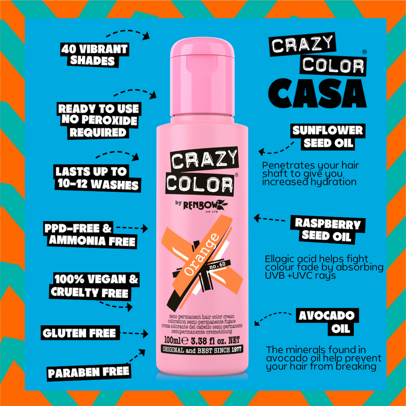 Crazy Color Semi Permanent Hair Color (Pack of 1)