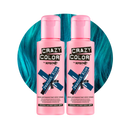 Crazy Color Semi Permanent Peacock Blue Hair Color 100ml (Pack Of 2).