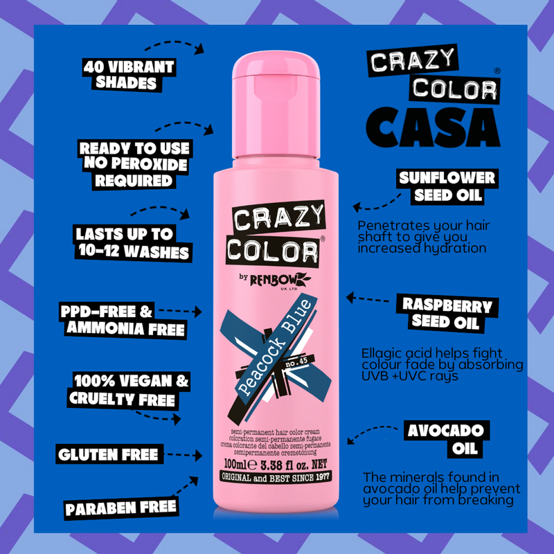 Crazy Color Semi Permanent Hair Color (Pack of 1)