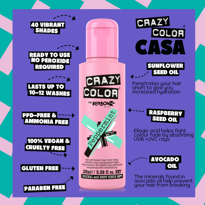 Crazy Color Semi Permanent Hair Color (Pack of 1)