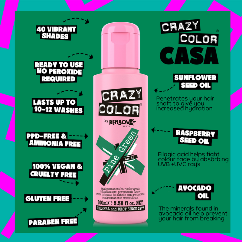 Crazy Color Semi Permanent Hair Color (Pack of 1)