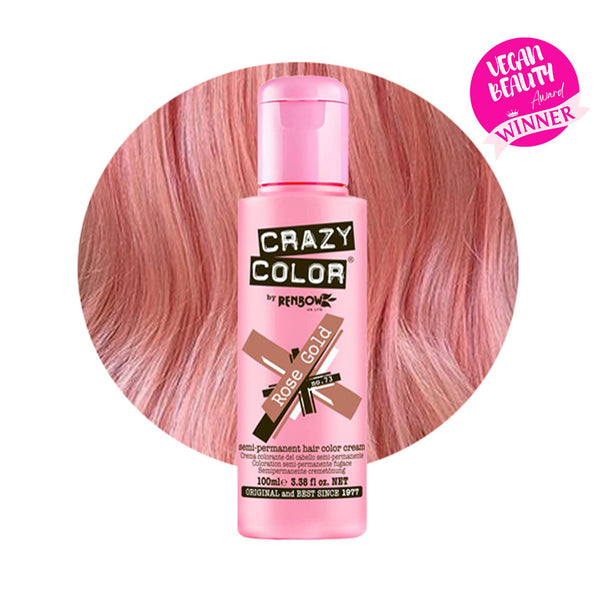 Crazy Color Semi Permanent Rose gold Hair Color 100ml (Pack Of 1).