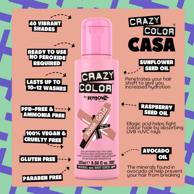 Crazy Color Semi Permanent Hair Color (Pack of 1)