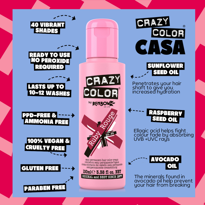 Crazy Color Semi Permanent Hair Color (Pack of 1)