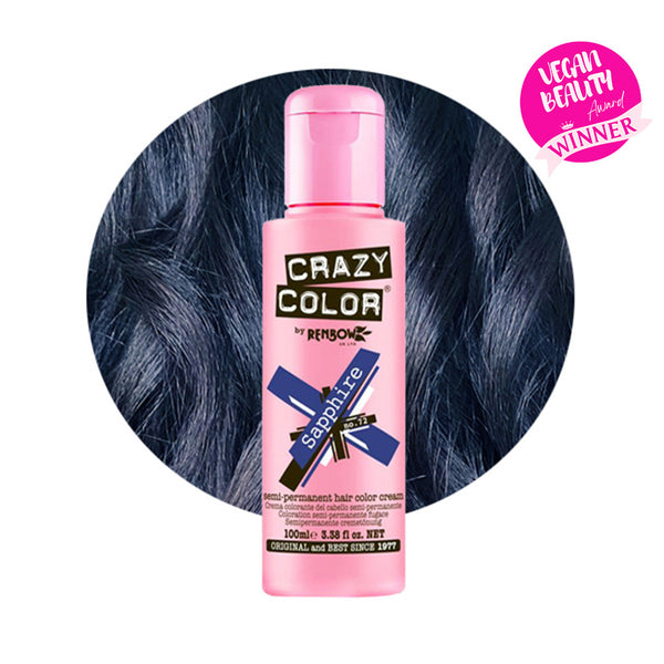 Crazy Color Semi Permanent sapphire Hair Color 100ml (Pack Of 1).