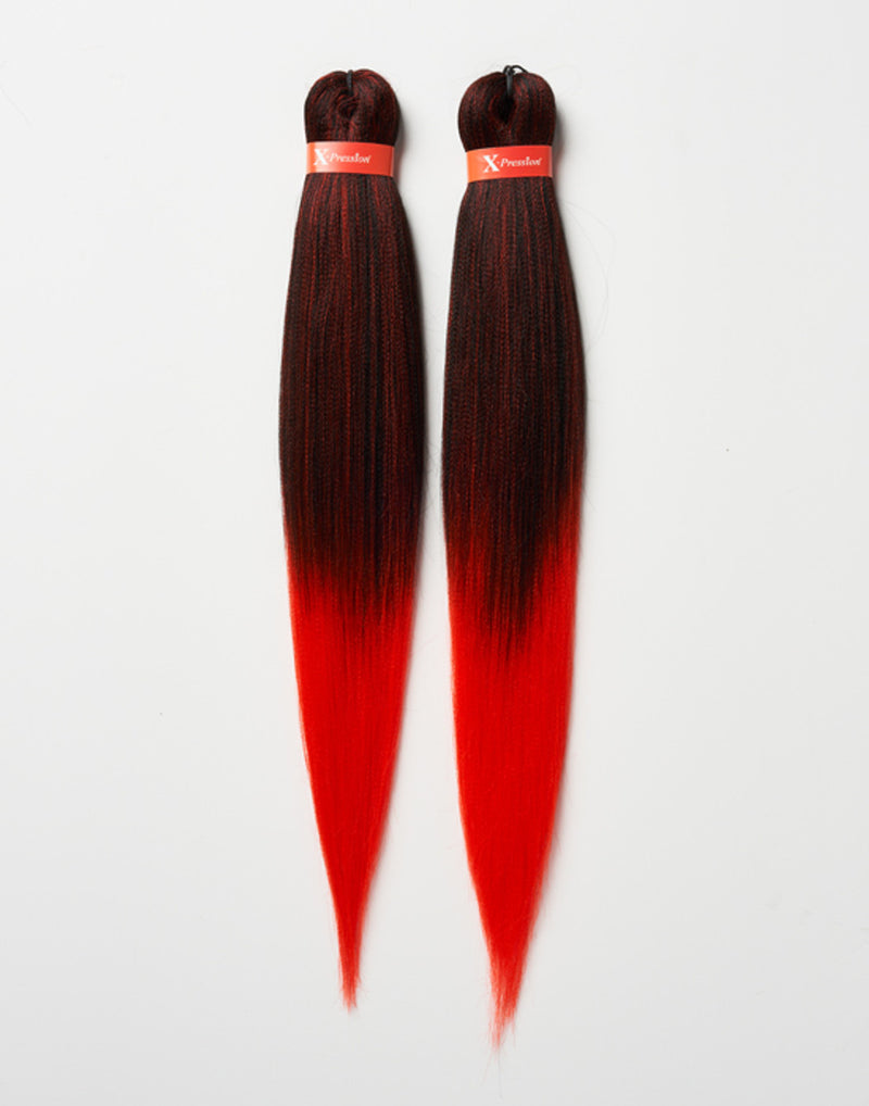 X-pression Pre-Stretched Braiding Hair Smooth, Lightweight & Ready to Style, 46" 160g (Colour T1B/Red).