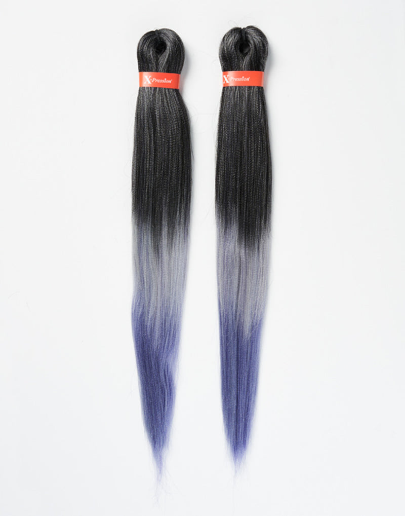 X-pression Pre-Stretched Braiding Hair Smooth, Lightweight & Ready to Style, 46" 160g (Colour T3/OM/Artic Blue).